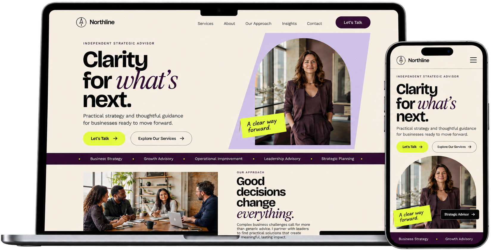 Northline website shown on desktop and mobile